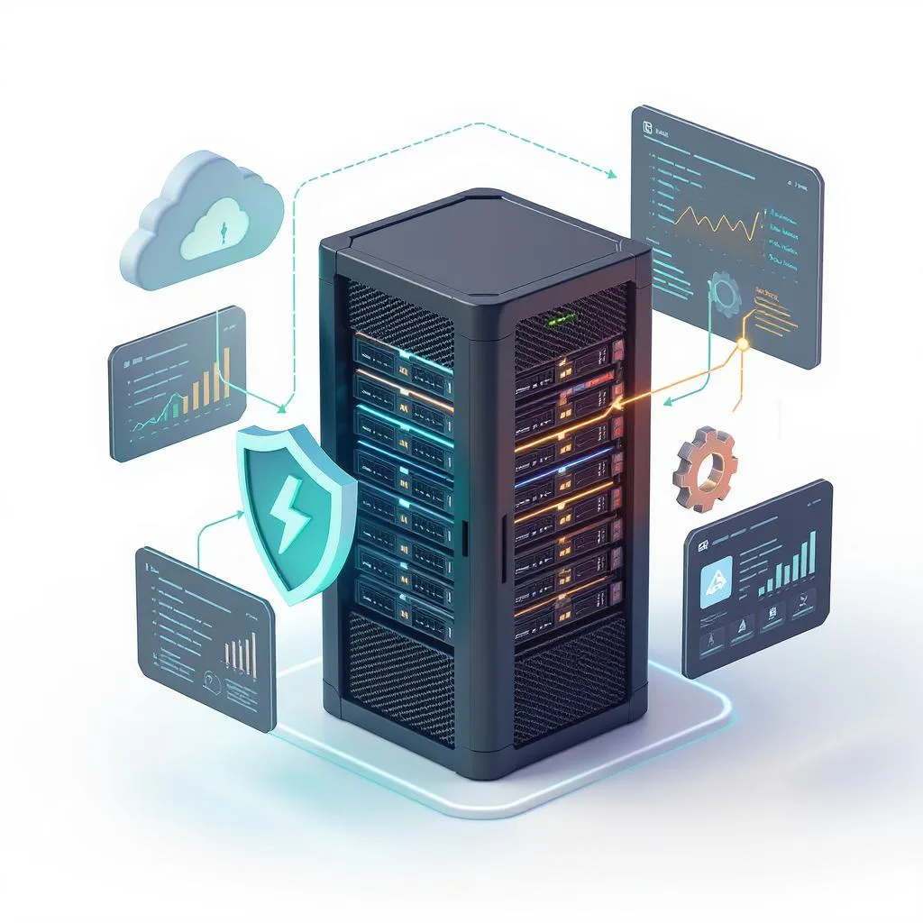 Server racks and networking equipment representing Virgo Networks infrastructure